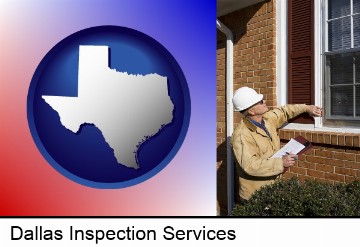 a building inspector inspecting home windows in Dallas, TX